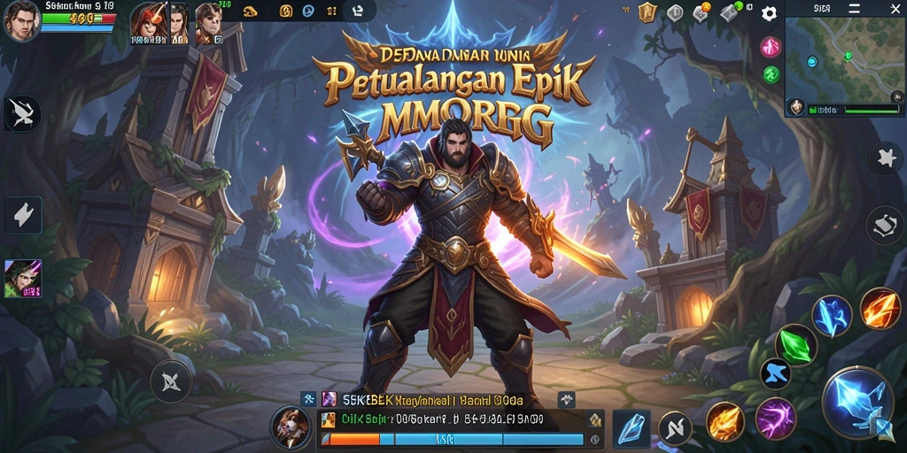 Screenshot 55KBET menampilkan aksi pertarungan seru di dunia MMORPG.