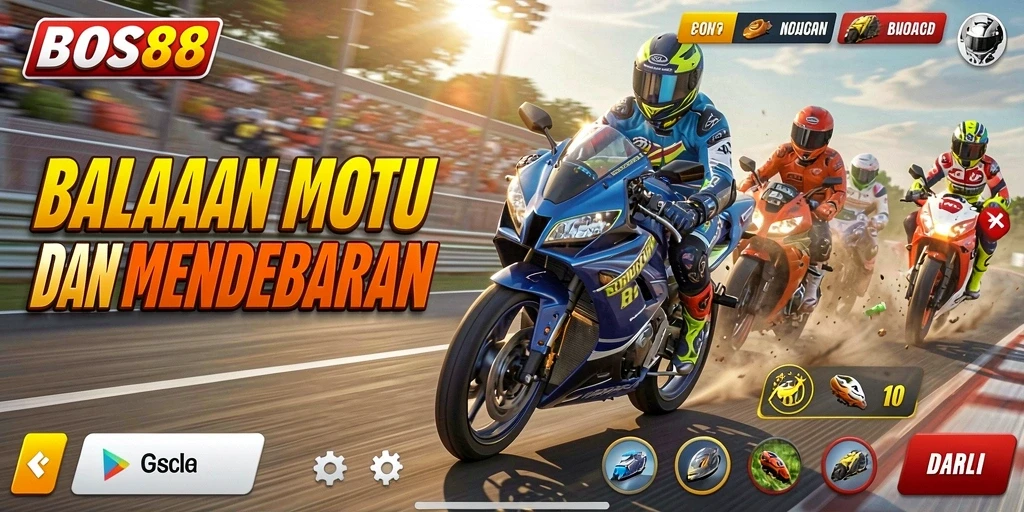 Tampilan aksi balapan motor yang mendebarkan di BOS88.