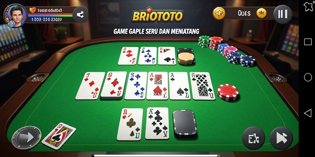 Tampilan gameplay seru BRIOTOTO saat bermain Gaple.