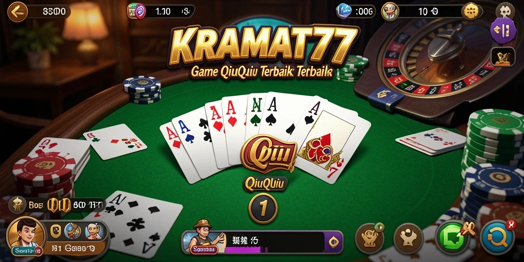 Tampilan gameplay seru QiuQiu di KRAMAT77.