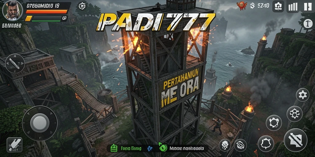 Tangkapan layar PADI777 yang menunjukkan menara dan musuh dalam aksi.