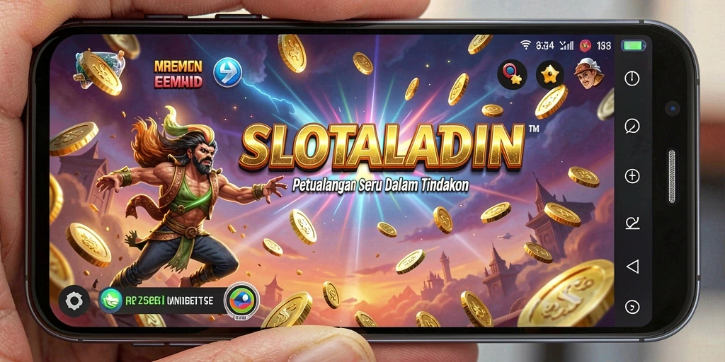 Tampilan gameplay SLOTALADIN yang penuh aksi dan petualangan.